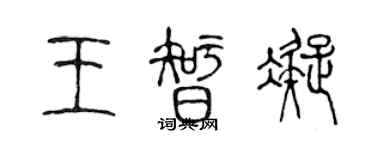 陈声远王智凝篆书个性签名怎么写