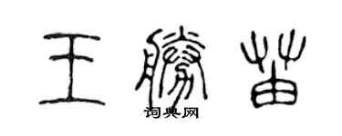 陈声远王胜苗篆书个性签名怎么写