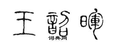 陈声远王韶晖篆书个性签名怎么写