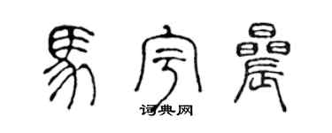 陈声远马宇晨篆书个性签名怎么写