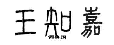 曾庆福王知嘉篆书个性签名怎么写