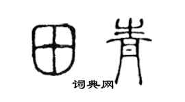 陈声远田青篆书个性签名怎么写