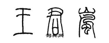 陈墨王君岚篆书个性签名怎么写