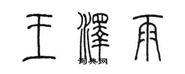 陈墨王泽雨篆书个性签名怎么写