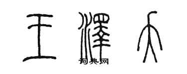 陈墨王泽夭篆书个性签名怎么写