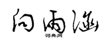 曾庆福向雨涵草书个性签名怎么写