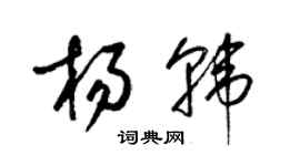 梁锦英杨韩草书个性签名怎么写