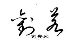 梁锦英刘若草书个性签名怎么写