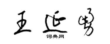 梁锦英王延勇草书个性签名怎么写