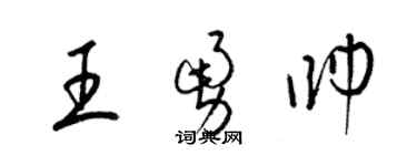 梁锦英王勇帅草书个性签名怎么写