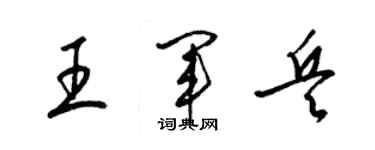 梁锦英王军兵草书个性签名怎么写