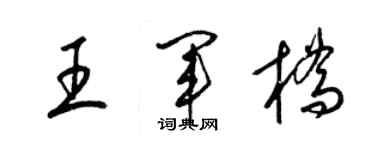 梁锦英王军桥草书个性签名怎么写
