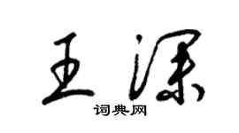 梁锦英王深草书个性签名怎么写