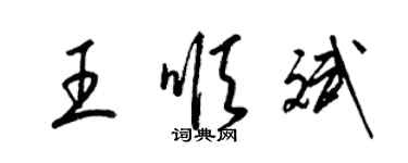 梁锦英王顺斌草书个性签名怎么写
