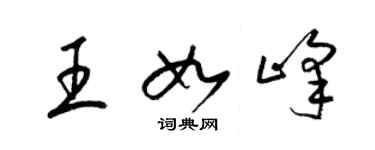 梁锦英王如峰草书个性签名怎么写