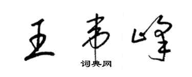 梁锦英王韦峰草书个性签名怎么写