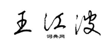 梁锦英王江波草书个性签名怎么写