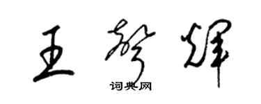 梁锦英王声辉草书个性签名怎么写