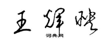 梁锦英王辉映草书个性签名怎么写