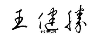 梁锦英王健胜草书个性签名怎么写
