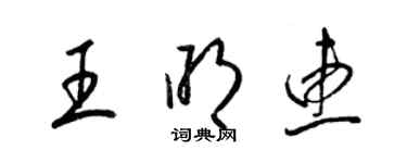 梁锦英王明惠草书个性签名怎么写