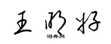 梁锦英王明好草书个性签名怎么写