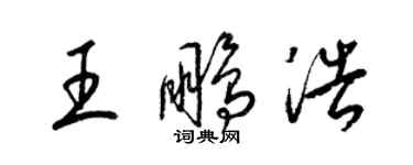 梁锦英王鹏浩草书个性签名怎么写