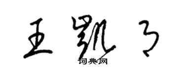 梁锦英王凯月草书个性签名怎么写