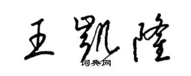 梁锦英王凯隆草书个性签名怎么写