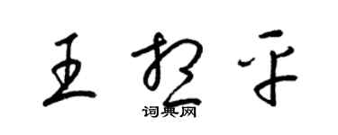 梁锦英王想平草书个性签名怎么写