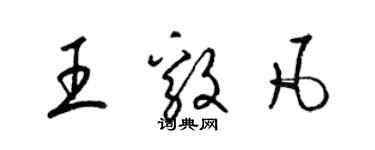 梁锦英王毅凡草书个性签名怎么写