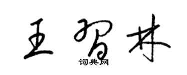 梁锦英王习林草书个性签名怎么写