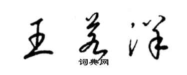 梁锦英王若洋草书个性签名怎么写