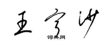 梁锦英王宁沙草书个性签名怎么写