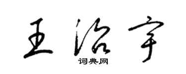 梁锦英王治宇草书个性签名怎么写