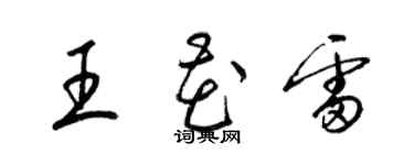 梁锦英王花雷草书个性签名怎么写