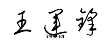 梁锦英王运锋草书个性签名怎么写