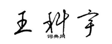 梁锦英王科宇草书个性签名怎么写