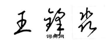 梁锦英王锋淼草书个性签名怎么写
