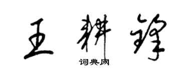 梁锦英王耕锋草书个性签名怎么写
