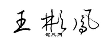 梁锦英王彬凤草书个性签名怎么写