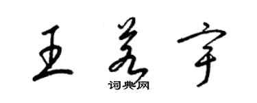 梁锦英王若宇草书个性签名怎么写