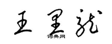 梁锦英王里龙草书个性签名怎么写