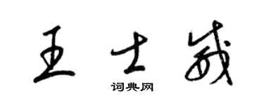 梁锦英王士威草书个性签名怎么写