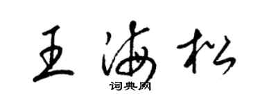 梁锦英王海松草书个性签名怎么写