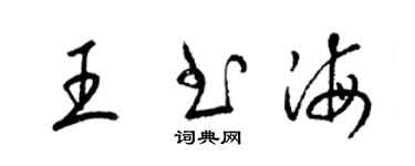 梁锦英王书海草书个性签名怎么写