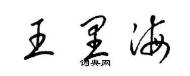梁锦英王里海草书个性签名怎么写