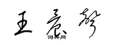 梁锦英王晨声草书个性签名怎么写