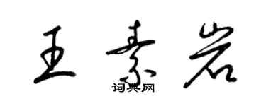 梁锦英王素岩草书个性签名怎么写