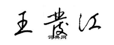 梁锦英王发江草书个性签名怎么写